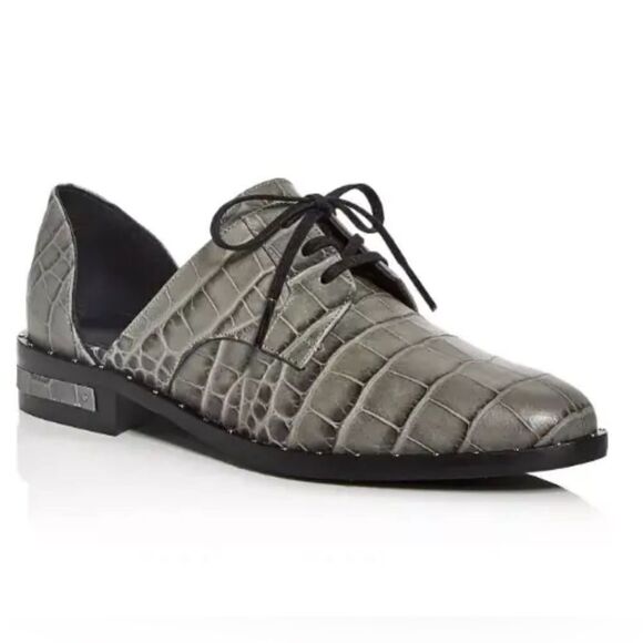 Freda Salvador Bloomingdale’s Exclusive Croc Embossed d’Orsay Oxford Shoes - Picture 1 of 14